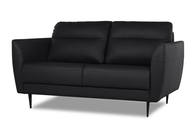 Изображение товара Диван двухместный Mos с искусственной кожей черного цвета