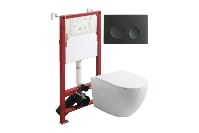 Изображение товара Унитаз с инсталляцией подвесной AGGER ATI07150+APB144