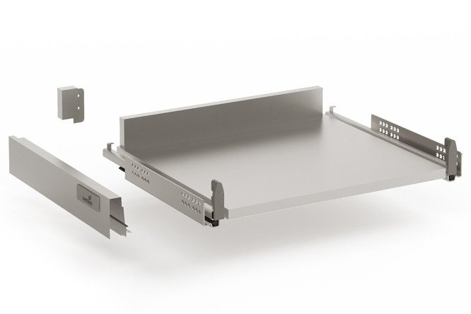 Выдвижной ящик низкий шкафа напольного с доводчиком полного выдвижения Hettich InnoTech 41.8х8.4х47 см