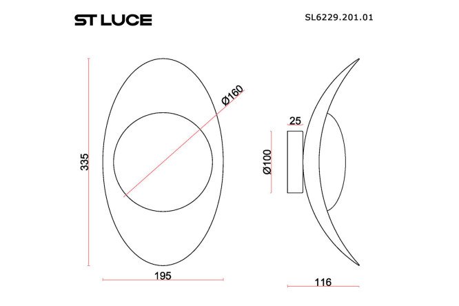 Светильник настенный ST LUCE Pearl 2 кв.м, LED