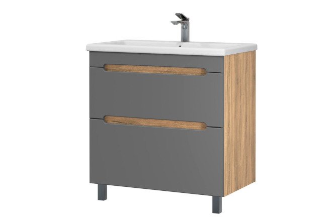 Изображение товара Тумба напольная Sanstar Diva 71 см с раковиной дуб вотан графит свет