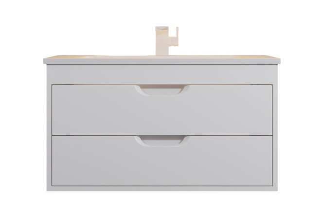 Изображение товара Тумба подвесная Modul 75.8 см, цвет каркаса белый матовый, фасада белый матовый