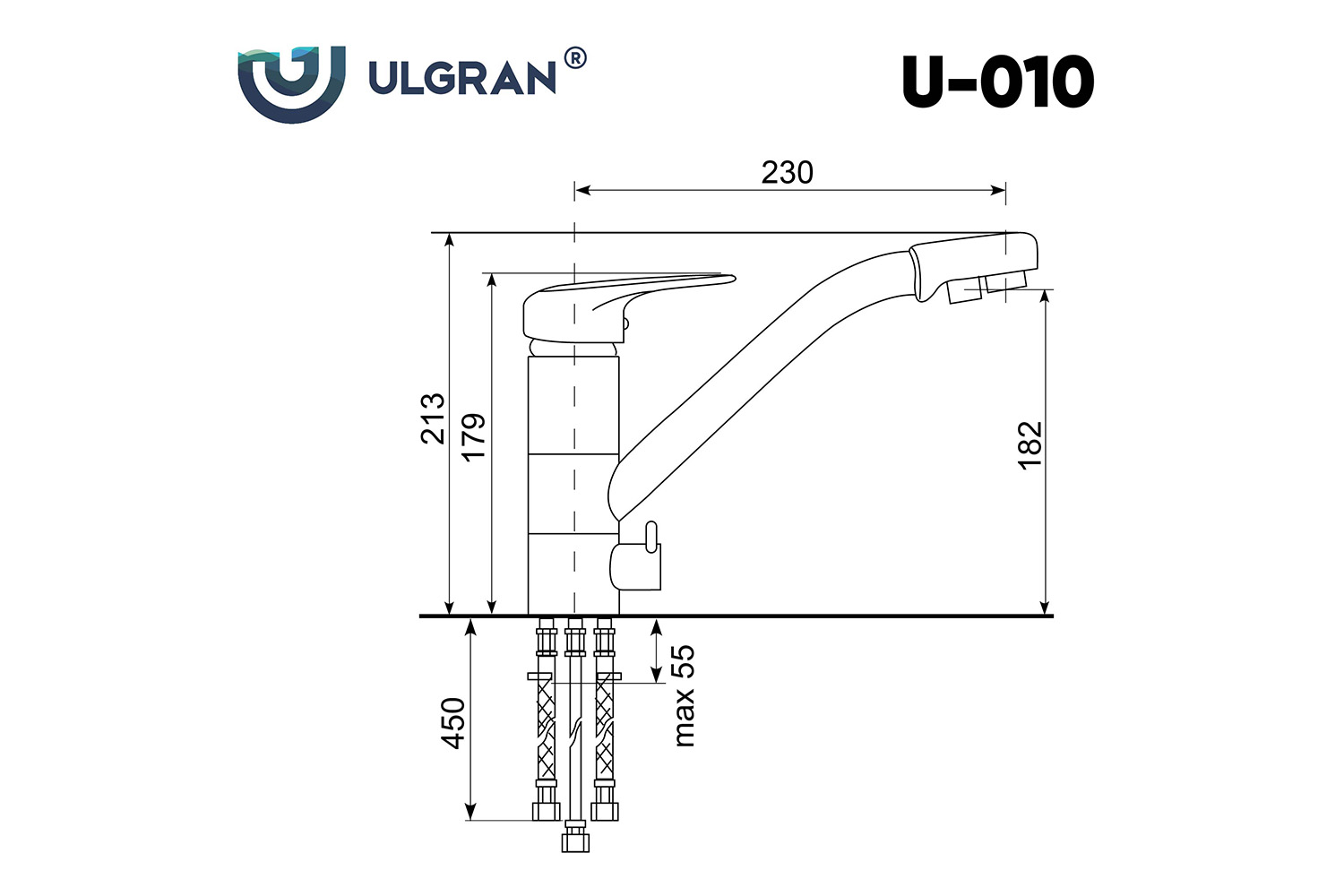 Смеситель для кухни ULGRAN U-010 308
