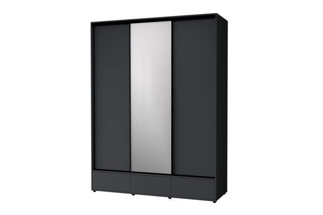 Изображение товара Трехдверный шкаф-купе Mod 180х239х62 см с зеркалом антрацит