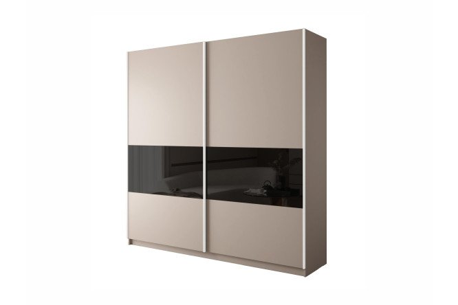 Изображение товара Шкаф-купе 2-дверный Chester, кашемир, черный глянец, 220x230 см