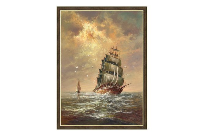 Изображение товара Репродукция в раме Шторм 57x77 см - современное искусство для интерьера