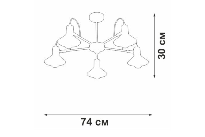 Люстра VITALUCE V4874 15 кв.м., 74x30x74 см, E27