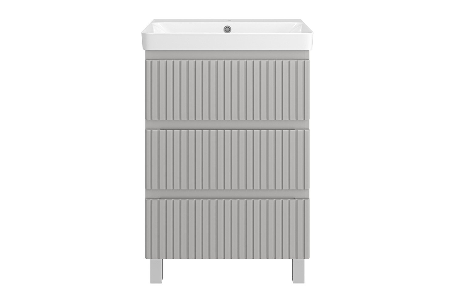 Тумба напольная Виктори 60 VIC-07060-50-03Я с 3 ящиками 60.5 см, цвет каркаса серый шёлк, фасада серый шёлк