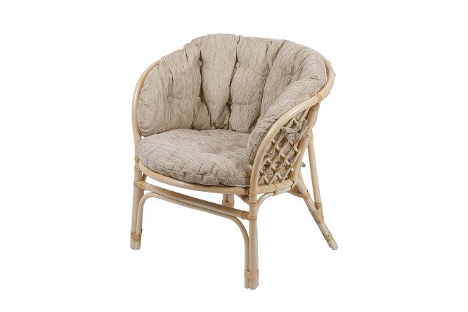 Изображение товара Кресло Багама 70х75х70 см натуральный каркас бежевые мягкие элементы