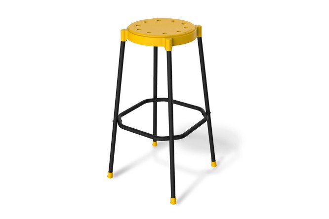 Изображение товара Стул барный SHT-S48 CT-48 40х76х40 см, цвет сидушки жёлтый, ножек чёрный муар
