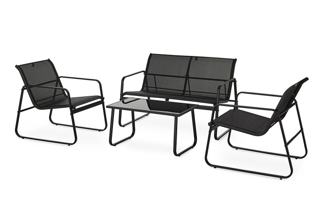 Изображение товара Набор садовой мебели Urban чёрный с закалённым стеклом