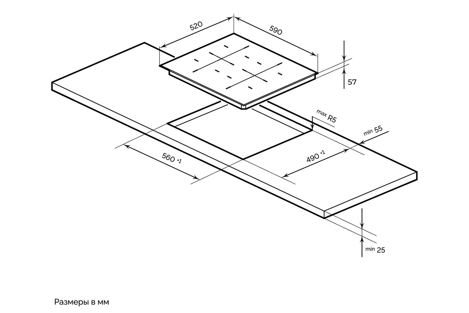 Индукционная варочная панель MILLEN MIH 602 BL, чёрный 59 см