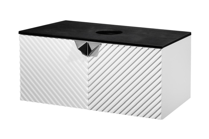 Изображение товара Тумба подвесная RUNO Андорра 85 см белый матовый черный
