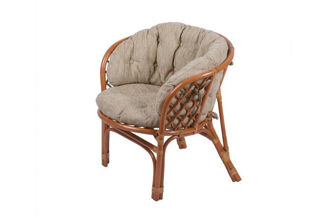 Изображение товара Кресло Багама коньяк и бежевый мягкий стильный комфортное