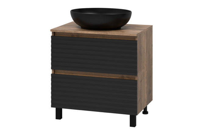 Изображение товара Тумба напольная Dakota 70 с двумя ящиками стильный дизайн цвет дуб галифакс олово