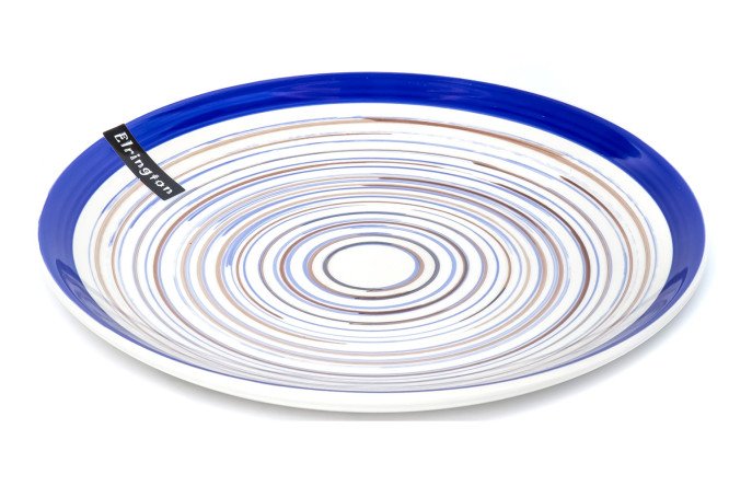 Изображение товара Тарелка мелкая Аэрограф Керамика 19 см бело-синяя