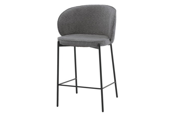 Изображение товара Стул барный Stool Group Тисдейл 56х94.5х56 см, цвет обивки тёмно-серый, ножек чёрный