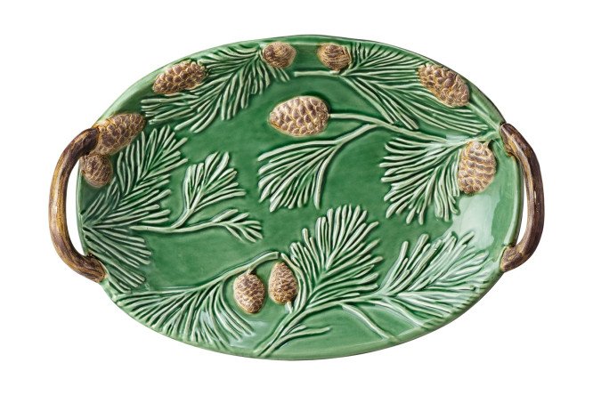 Изображение товара Блюдо Lefard Green Pine из керамики 28 см — стильная сервировочная тарелка
