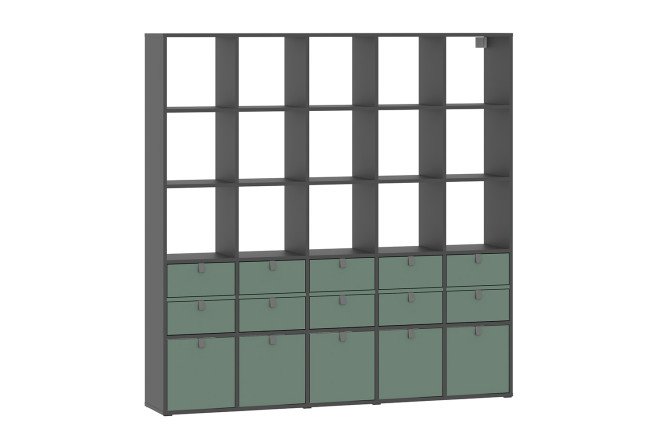 Изображение товара Стеллаж Bricks 25 секций с дверцами и задней стенкой - надежное хранение