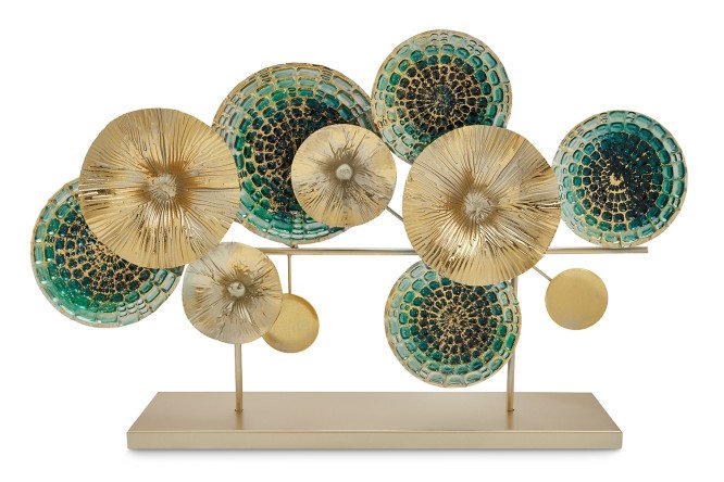 Изображение товара Настольная декоративная фигура EG62-22A211055 металлическая золото-синяя 61x37x13 см