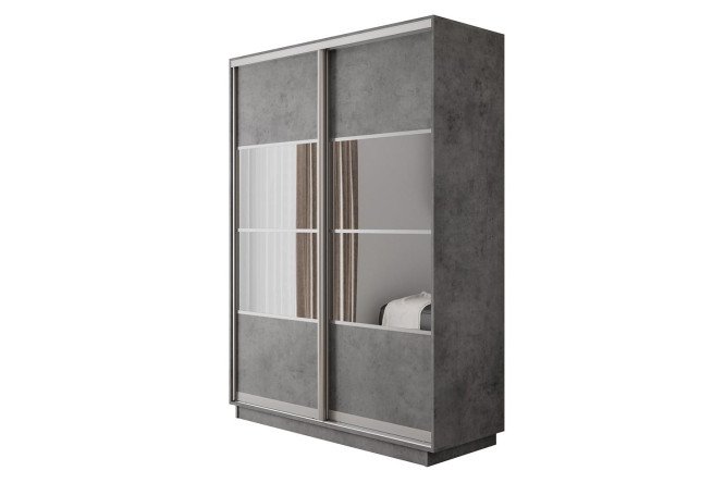 Изображение товара 2-дверный шкаф-купе Оптима 120х220х60 бетон зеркало