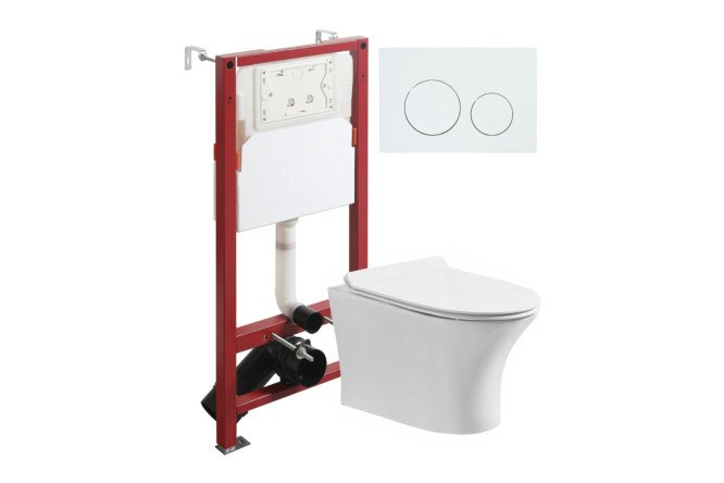 Изображение товара Унитаз подвесной CI01-100W+APB188 современный и стильный