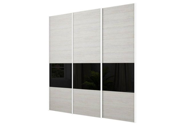 Изображение товара Двери шкафа-купе Magnus 240х230 см черный глянец ясень анкор светлый