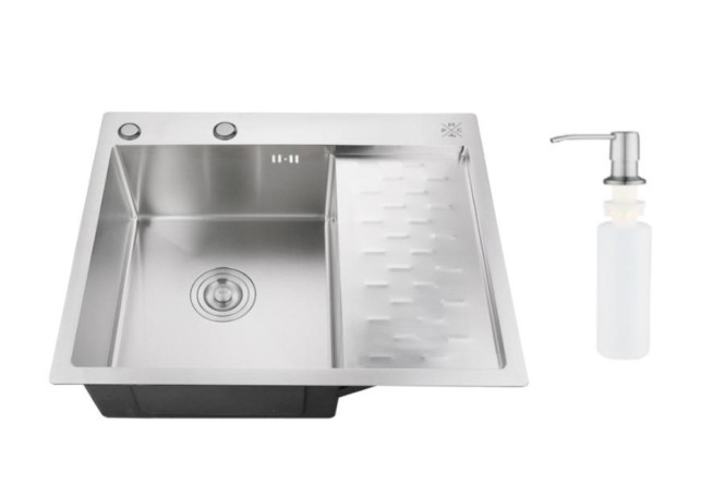 Изображение товара Мойка врезная с дозатором и крылом РМС MRK 6350L 63х50х18 см