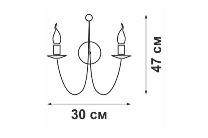Светильник настенный VITALUCE V1044/2A 6 кв.м, E14