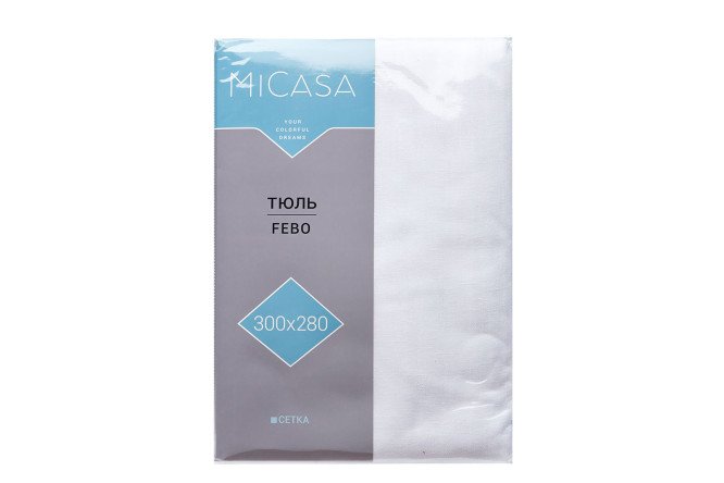 Тюль на люверсах MICASA Febo 300х280 см, 1 шт., цвет белый