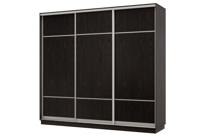 Изображение товара Шкаф-купе 3-дверный Практик 35 210х240х45 см, венге