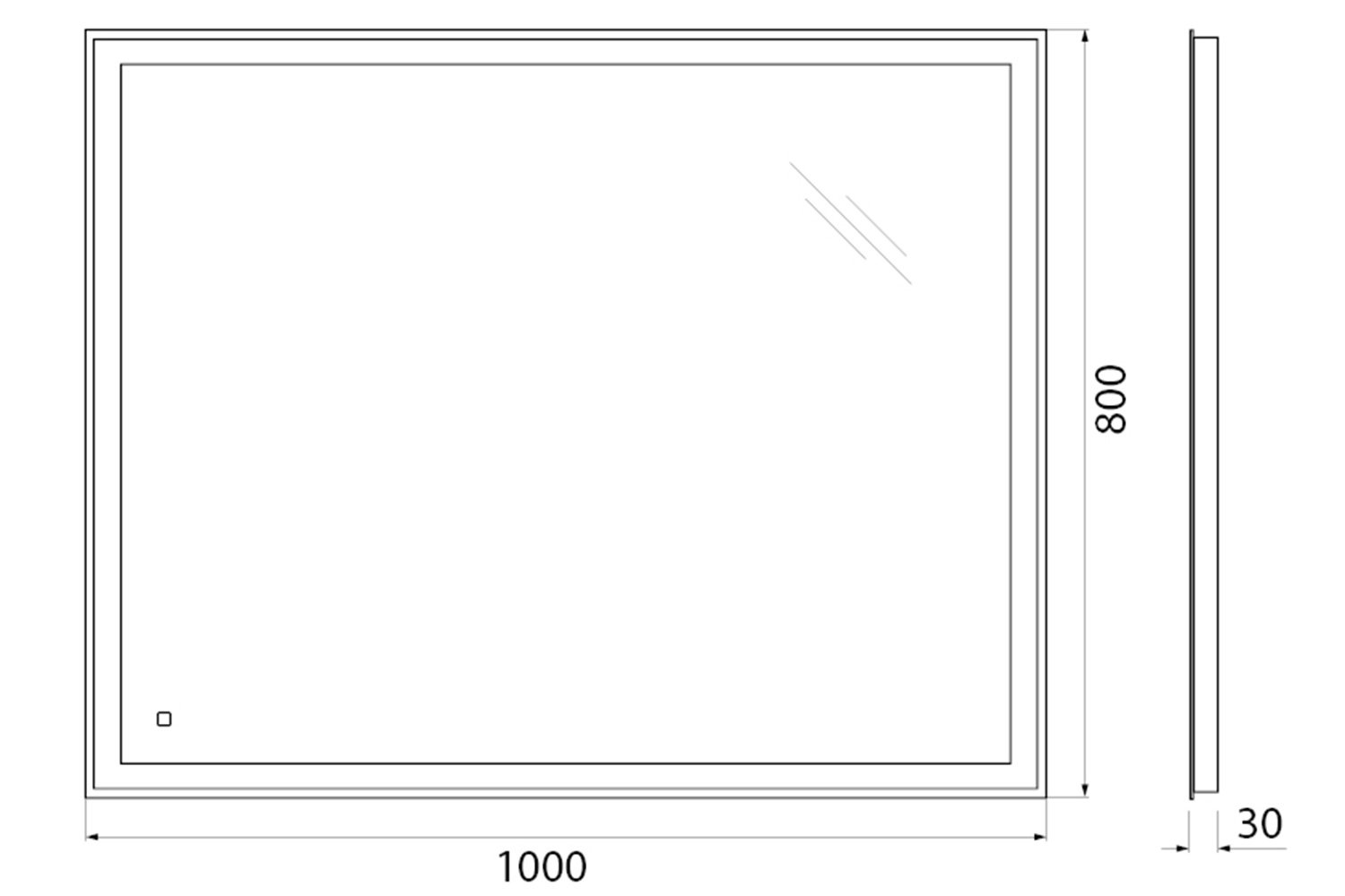 Зеркало с подсветкой BELBAGNO SPC-GRT-1000-800-LED-TCH 100х80 см