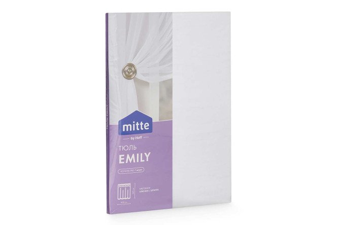 Фото 8 Тюль MITTE Emily 300х260 см, 1 шт., цвет белый
