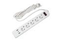 Сетевой фильтр Uniel Standard S-GSR5-3 U2C1 WHITE/GREY с заземлением 3 м