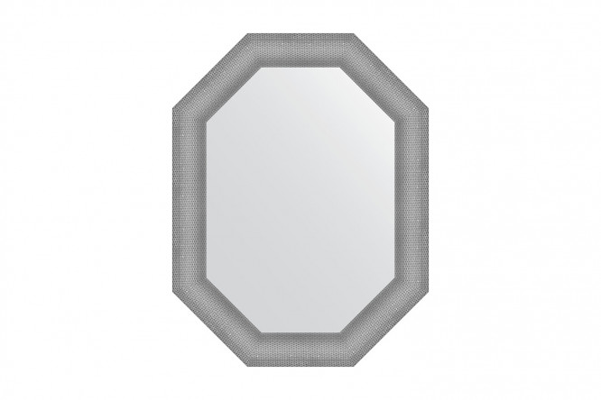 Изображение товара Зеркало настенное в багетной раме EVOFORM Polygon BY 7291, серебряная кольчуга 66х86 см