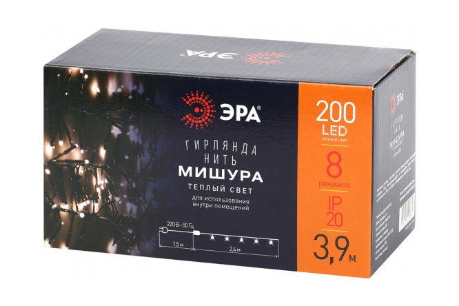 Изображение товара Гирлянда ЭРА Мишура 3.9 м