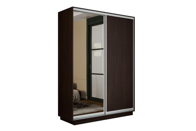 Изображение товара Шкаф-купе Slide-2 2-дверный 180х240х45 см венге с зеркалом