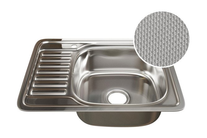 Изображение товара Мойка врезная с крылом MIXLINE 532311 правый выпуск 3 1/2 65х50х18 см