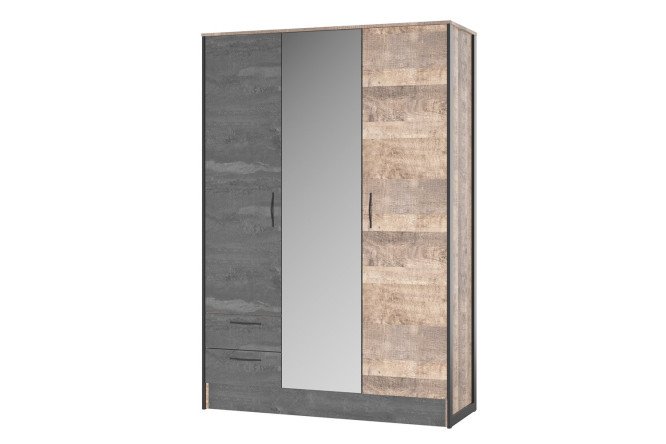 Изображение товара 3-дверный шкаф Hugo с зеркалом 151х220х56,2 см современная мебель