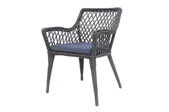 Изображение товара Кресло Basfor цвет отделки тёмно-коричневый, мягких элементов небесно-синий