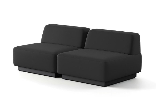 Изображение товара Модульный диван Сиб mod.1 180х70х90 см экокожа черный