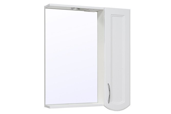 Изображение товара Подвесной шкаф-зеркало RUNO Неаполь белый 65х75х14.7 см Правый