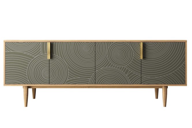 Изображение товара Комод под TV Line с 4 дверками коричнево-серый и орех