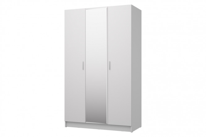 Шкаф 3-дверный с зеркалом Лофт 120х202х57,5 см, белый