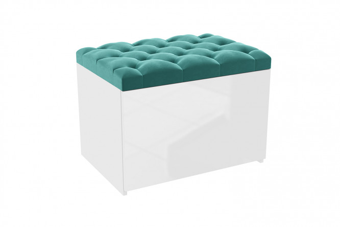 Изображение товара Обувница Графтон 65х50х47 см белый, желтый бриллиант, голубое сиденье