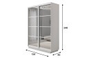 Шкаф-купе 2-дверный Slide-2 v.2 120х240х45 см, белый снег/белый профиль, с двумя зеркалами, с разделителями