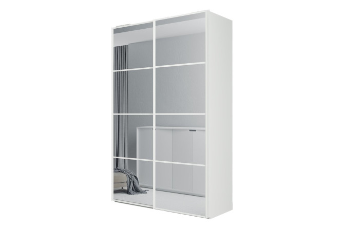Изображение товара Шкаф-купе Оскар Ультра 150х236х58 см белый зеркало