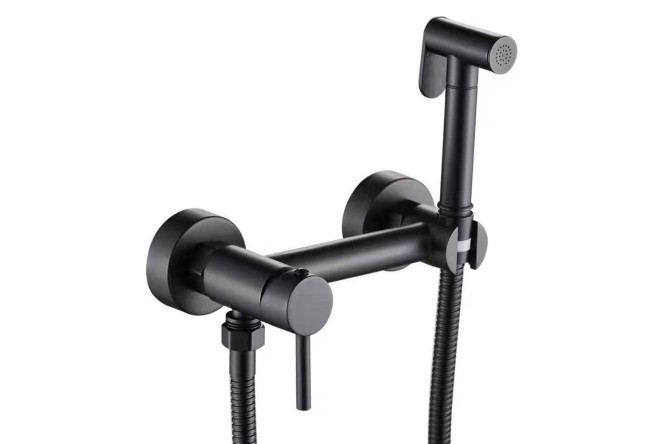 Изображение товара Смеситель ESKO SMH02 black скрытого монтажа с гигиеническим душем