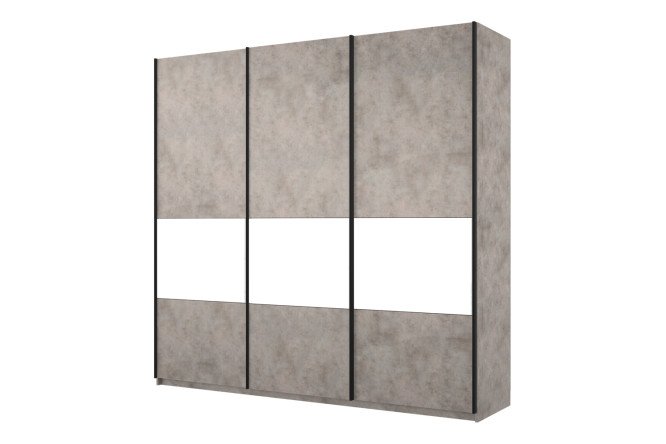 Изображение товара Шкаф-купе 3-дверный Magnus 240х230 см, белый глянец, бетон
