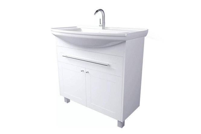 Изображение товара Тумба 1Marka Lina Classic New 86.5 см, цвет белый глянец